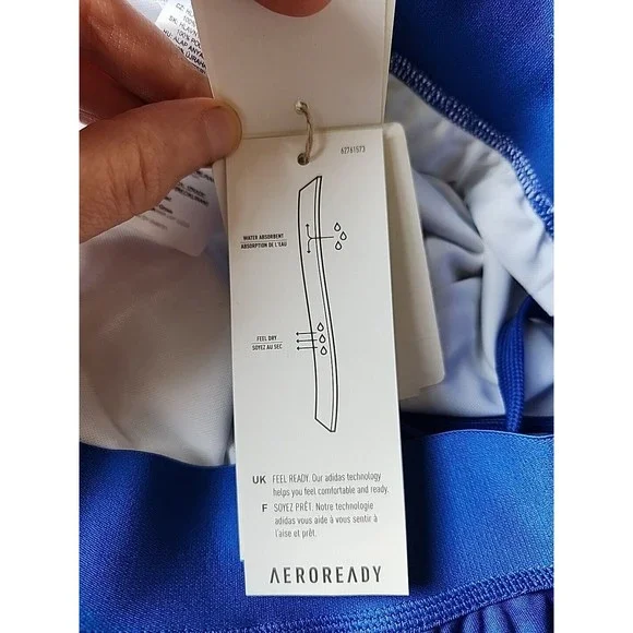 adidas Team 19 Running Split Shorts Womens L Royal Blue Lined NEW - Picture 5 of 7